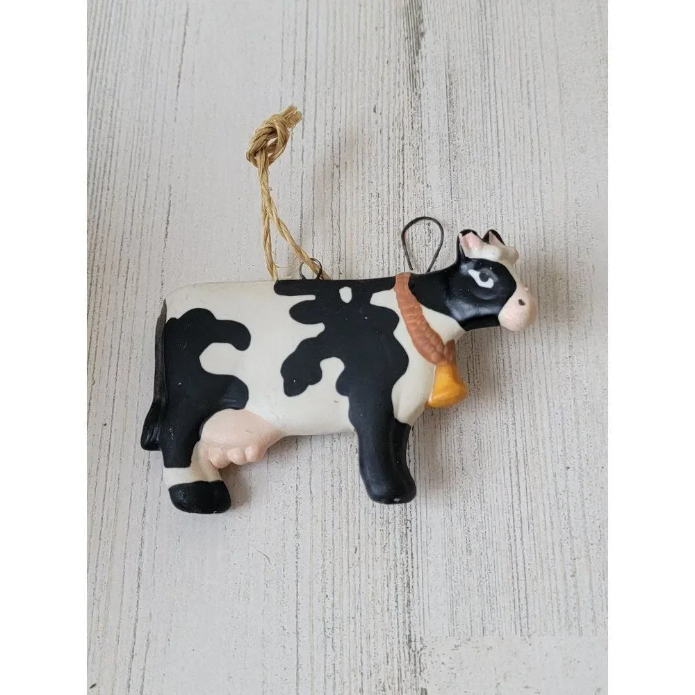 Ceramic cow‎ Animal Farm ornament Xmas decor